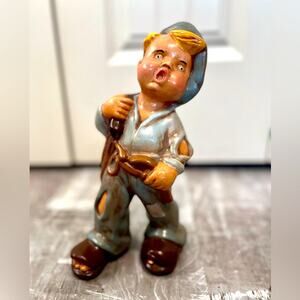 Vintage Vagabond Hobo Boy statue chalkware
